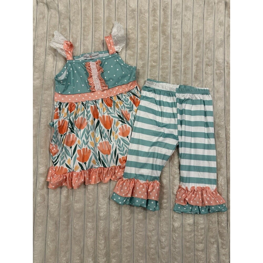 Adorable Sweetness Girls Ruffle Tank Tunic & Short Set - Size 6 NWOT
